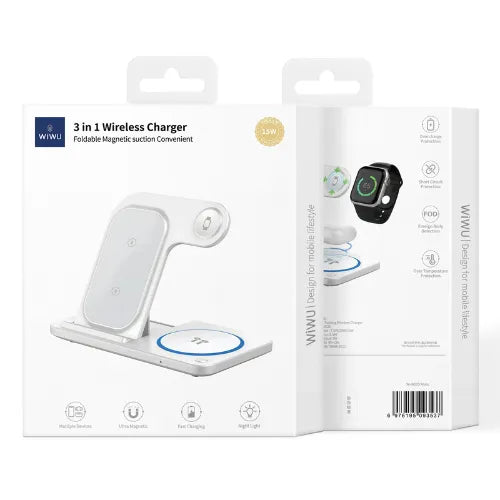 WiWU Foldable 3 in 1 Wireless Charger