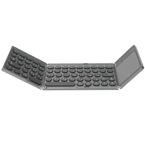 Tri-Fold Wireless Keyboard with mouse pad Green Lion  Structure - Gray