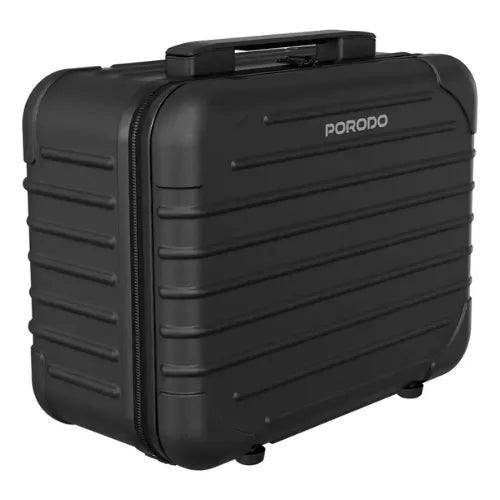 Travel Makeup Bag with Detachable LED Mirror - Porodo Lifestyle  Black