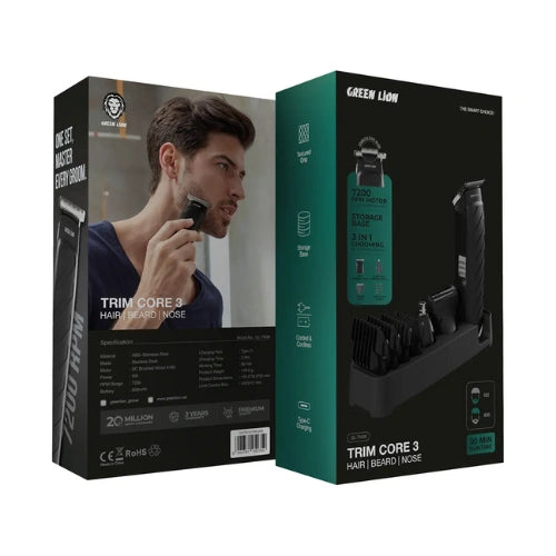 Green Lion Trim Core 3 - Hair, Beard, Nose Trimmer - Black